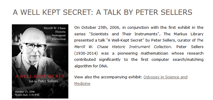 A Well Kept Secret: A Talk by Peter Sellers