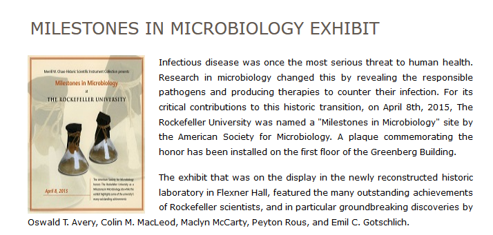 Milestones In Microbiology Exhibit