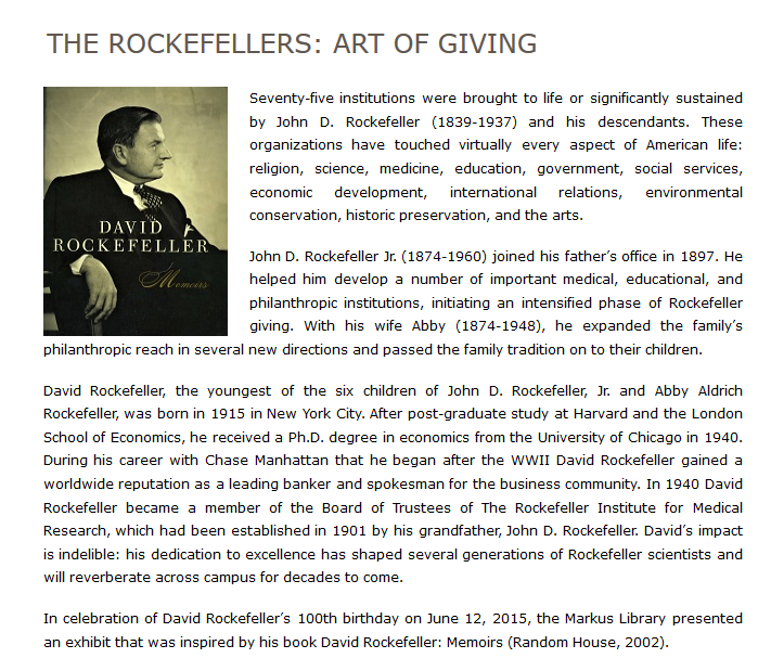 The Rockefellers: Art of Giving