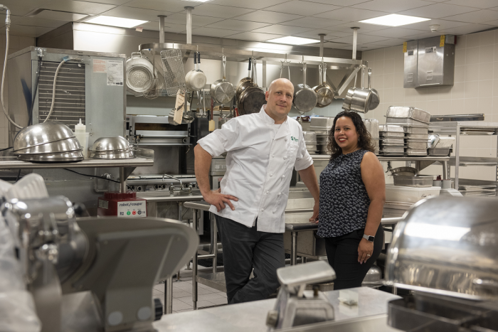 Alex Oefeli, on-site executive chef and Katherine Guerrero-Butler, catering manager