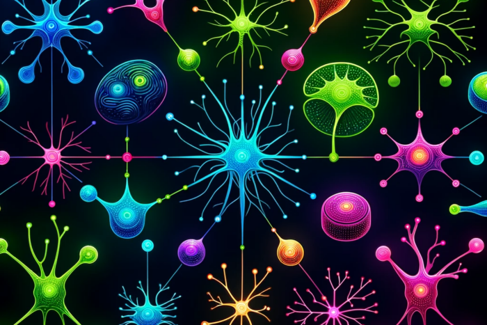 illustration of brain cell types