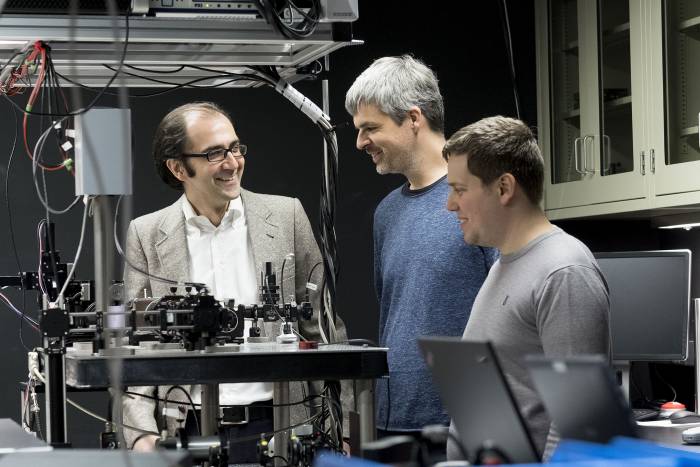 Alipasha Vaziri, Siegfried Weisenburger, and Tobias Noebauer in lab