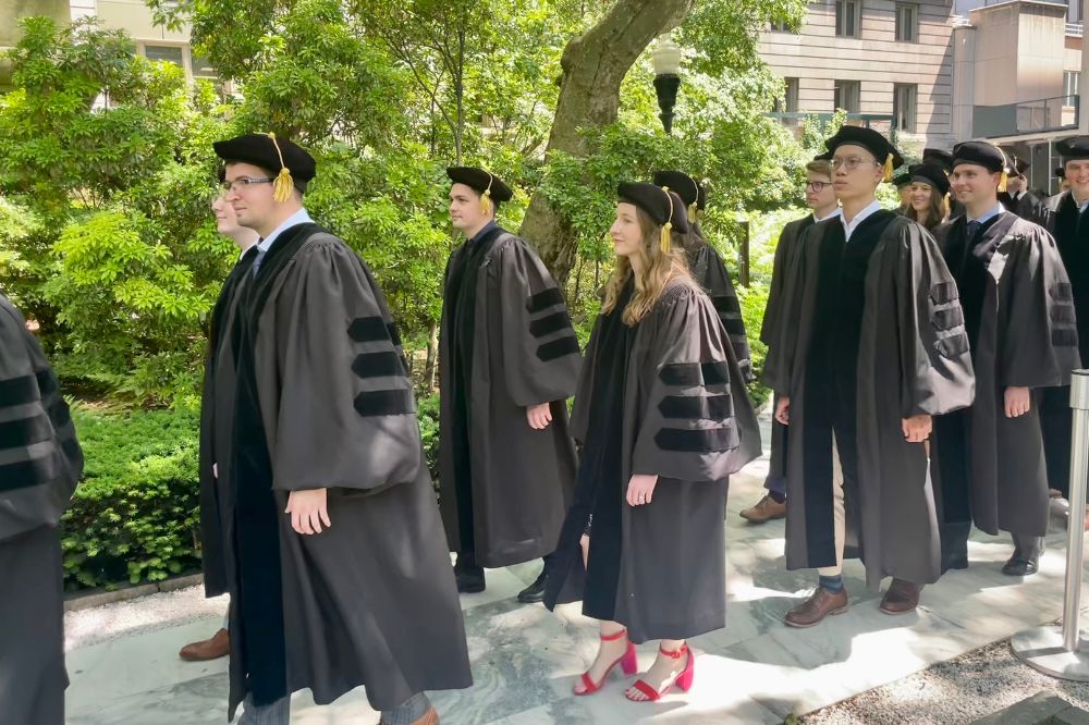 Graduates walking to convocation