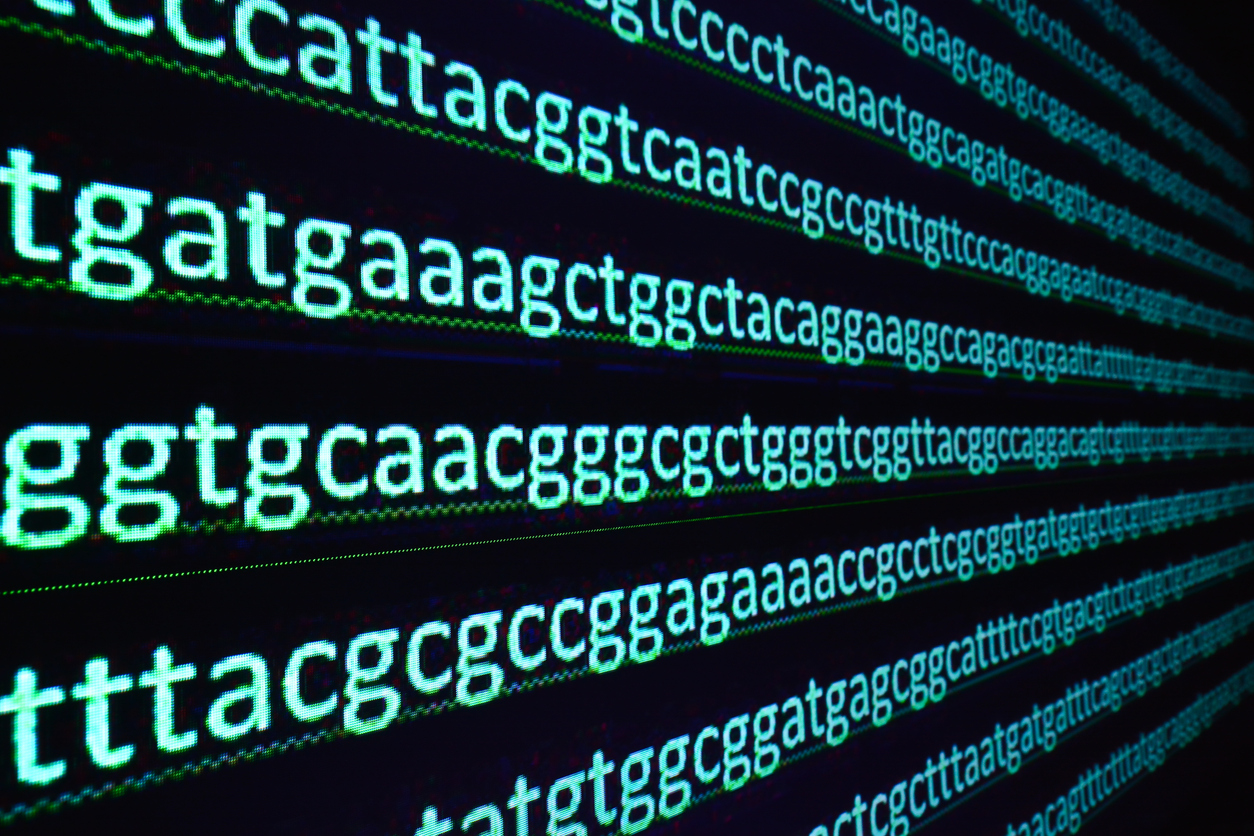 DNA code on screen
