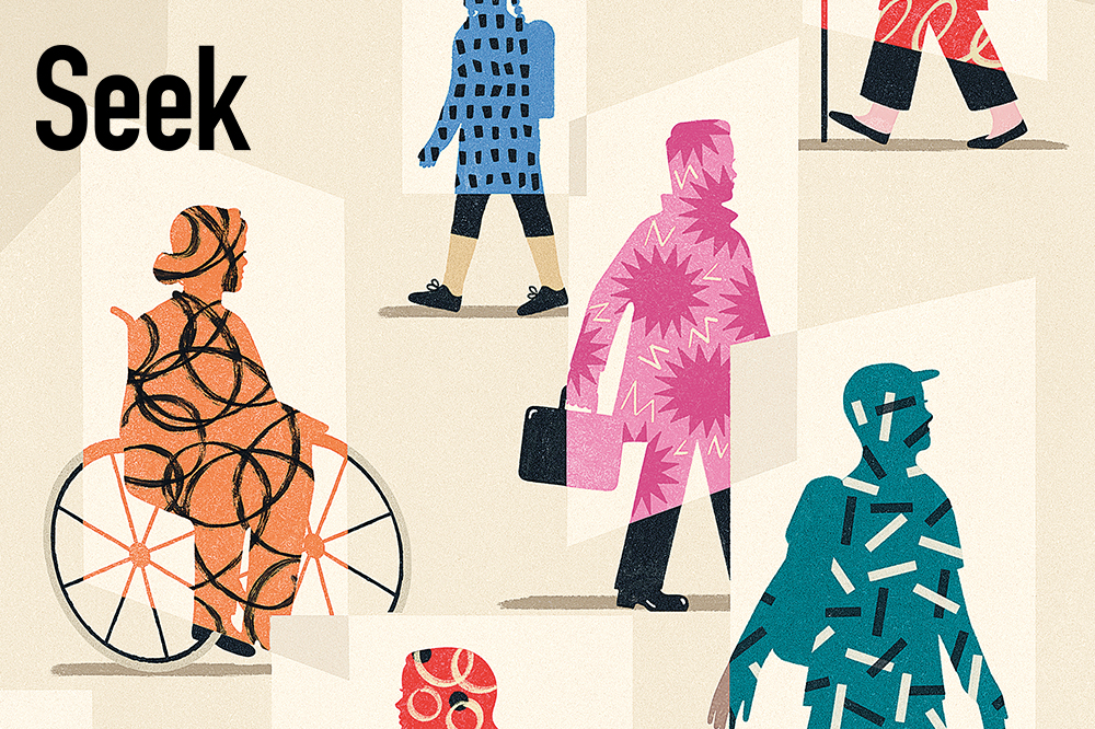 illustration of people moving in different directions