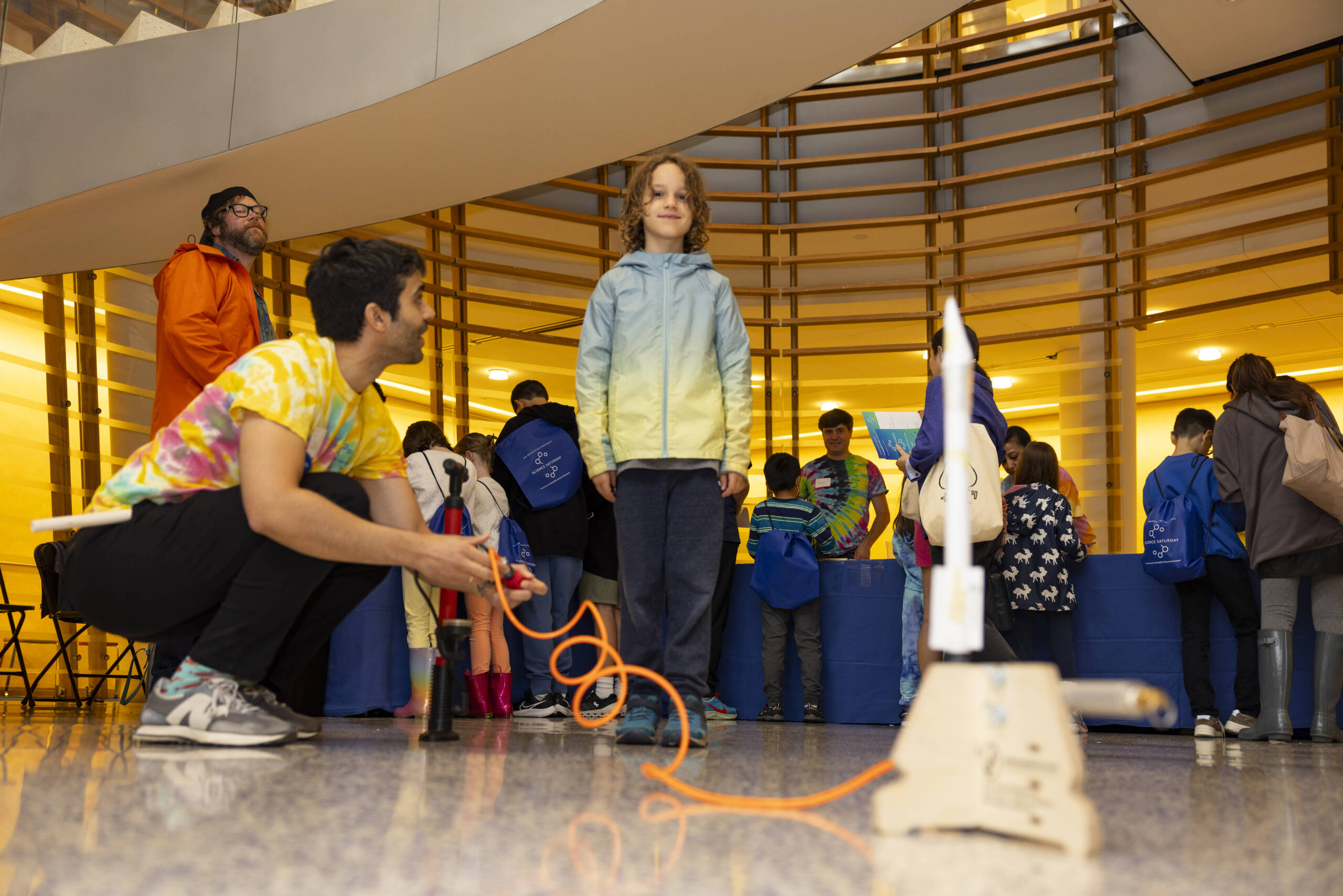 Paper, tape, and air pressure was all it took to launch rockets up from the basement of the collaborative research building.