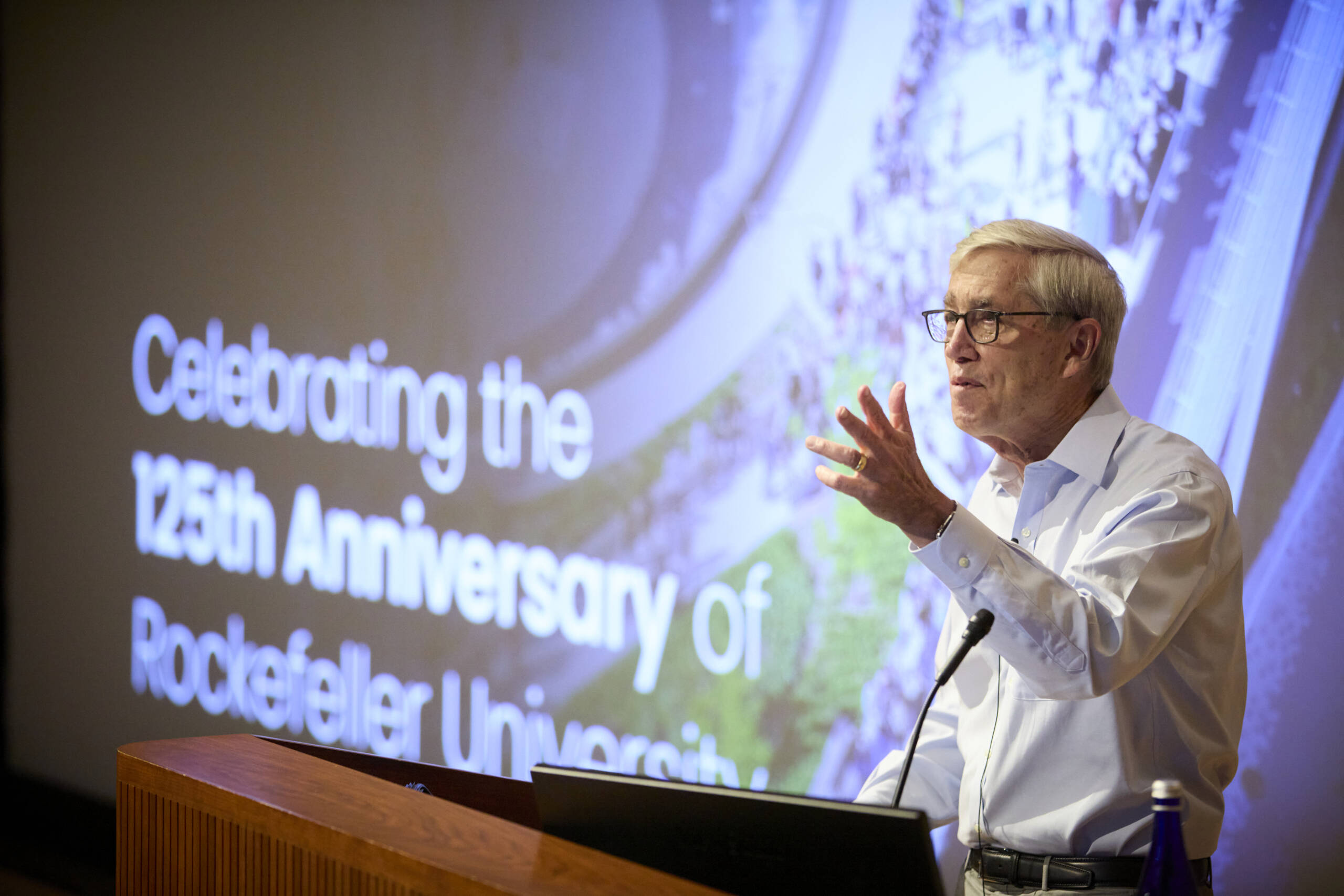 Richard P. Lifton presenting at the celebration.